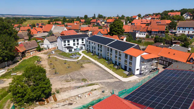 Das Rittergut während der Bauarbeiten